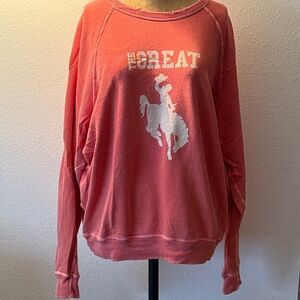 The Great sz 2 or Distressed Coral Graphic Sweatshirt cowboy bronco great cond